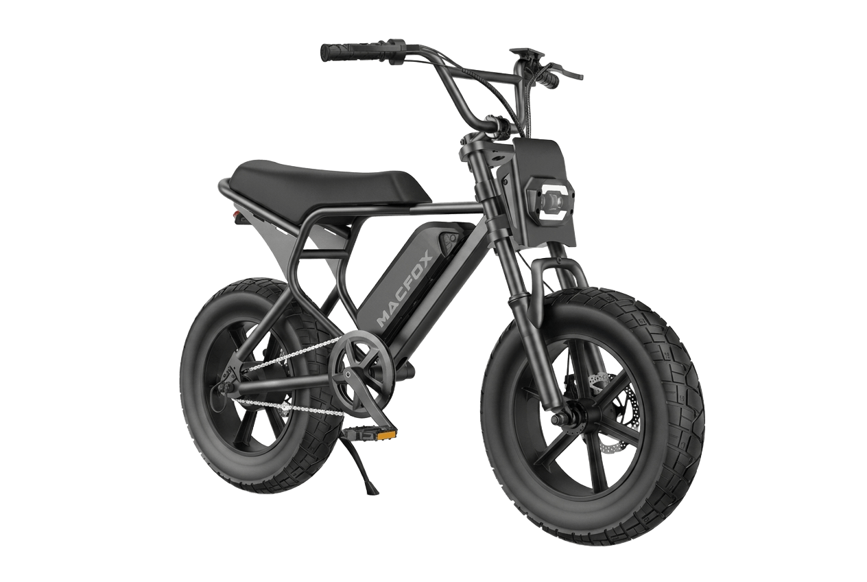 Macfox M16 youth fat tire electric bike, side view | Strictly E-Bikes