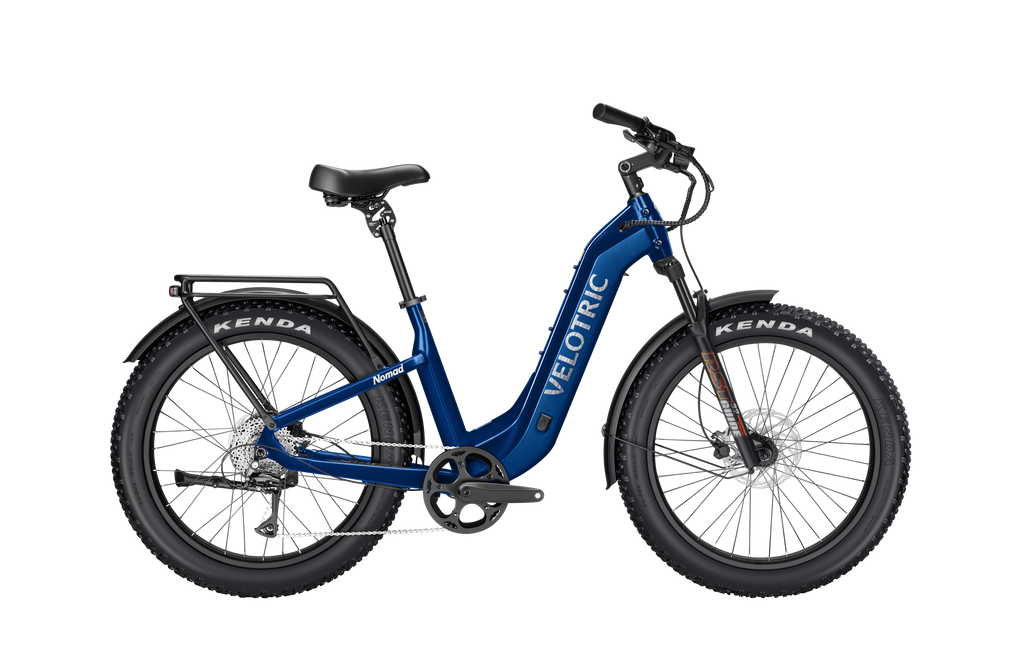 Velotric Nomad 2 Fat Tire Step-Thru Electric Bike in Midnight Blue | Strictly E-Bikes