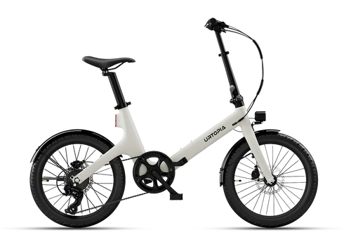 Urtopia Carbon Fold Step-Thru carbon folding e-bike in Glacier Blue | Strictly E-Bikes